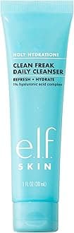 e.l.f. SKIN Holy Hydration! Clean Freak Daily Cleanser Mini, Gentle Hydrating Face Cleanser, Made With Hyaluronic Acid, Vegan & Cruelty-Free, 1 fl oz