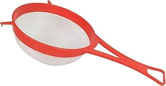 7" Fine Nylon Mesh Strainer Sieve - Plastic Flour Sifter, Cinnamon/Sugar Powder Spreader (18 cm = 7 inch)