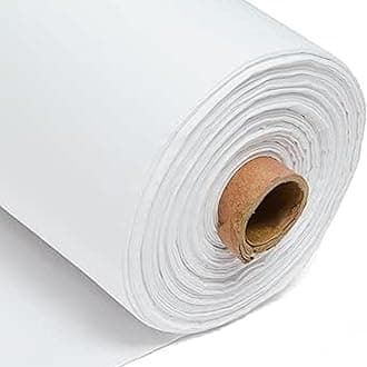 100% Cotton Fabric 60 Inch 150cm Wide 150GSM Material for Sewing, Dressmaking, Quilting, Curtain Linings, Pillowcases & Totes Fabric by The Half Metre by Discount Fabrics LTD(White, 5m)
