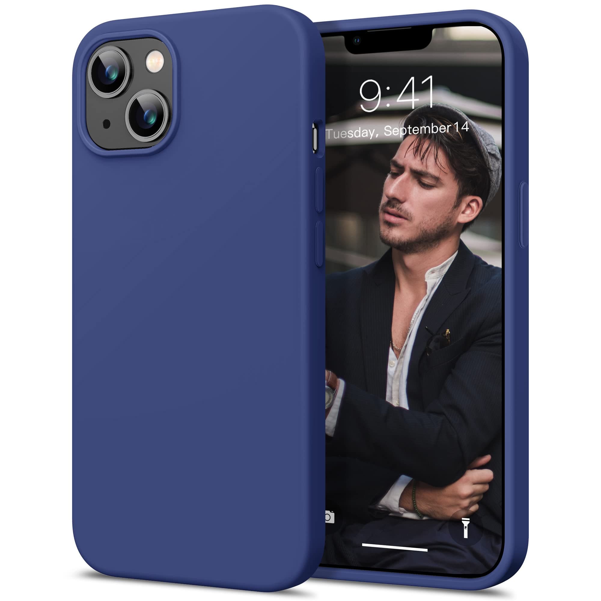 HOOMIL Compatible with iPhone Case, [Skin-Friendly Liquid Silicone][20X Drop Protection][Silky Touch] Ultra Thin Soft Rubber Shockproof Protective Phone Cover for iPhone Case (Blue)