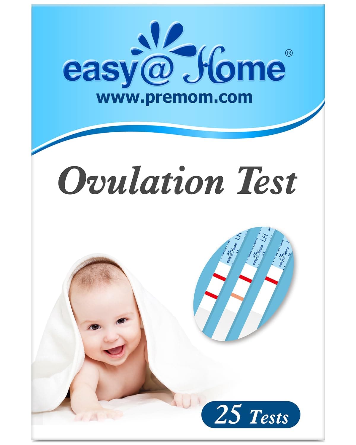Ovulation Test Strips, 25 Pack Fertility Tests, Ovulation Predictor Kit, Powered by Premom Ovulation Predictor iOS and Android App, 25 LH Strips