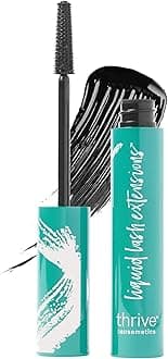 Liquid Lash Extensions Mascara, Tubing Thrive Mascara Lengthening, Volumizing & Curling, Smudge Proof, Washable, No Clumping or Flaking, Vegan & Cruelty Free, Brynn (Rich Black)