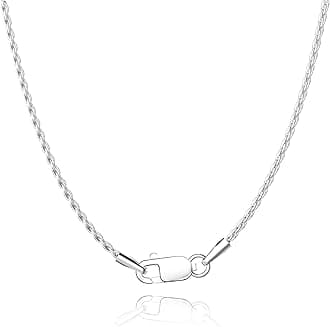 18K Gold Plated 925 Sterling Silver Chain Necklace for Women, 1.35mm Rope Chain Necklace for Women Men Super Shiny & Durable Women's Chains Necklaces 16 18 20 22 24 26 Inch