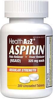 Aspirin 325mg, Uncoated Tablets, Original Strength, Dye Free, Pain Reliever, Fever Reducer, 300 Tablets