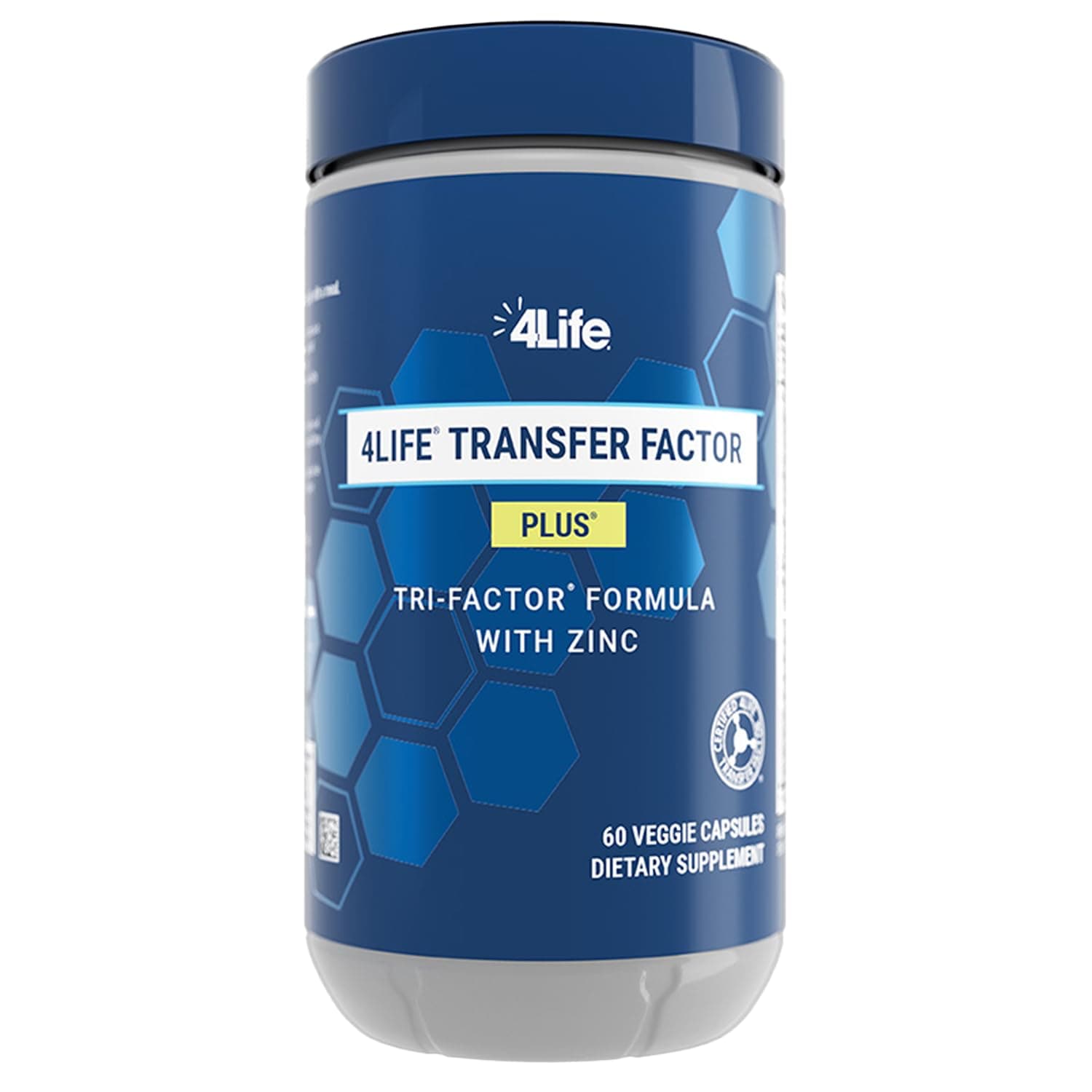 4Life Transfer Factor Plus - Support with Zinc, Super Mushroom Blend (Maitake, Shiitake, Agaricus), and Colostrum & Egg Yolk Extracts - 60 Capsules