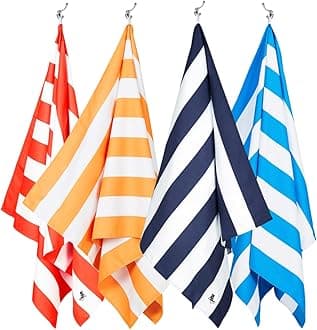 Dock & Bay Beach Towel - Quick Dry, Sand Free - Compact, Lightweight - 100% Recycled - Includes Bag - Cabana - Set H (4), Large (160x90cm, 63x35)