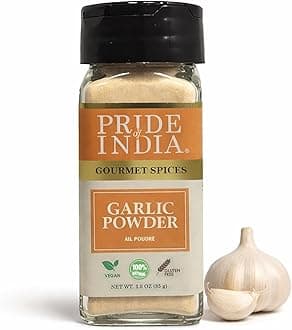 Pride of India – Garlic Fine Ground – Gourmet & Culinary Grade – Classic Seasoning to Pasta/Sauces/Dips/Bakes – Easy to Use – 3 Oz. Small Dual Sifter Bottle