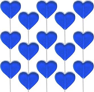 Fruidles Lollipops Mini Heart Shaped Flavored Delicious Lollipop, Individually Wrapped, 5g Lollipop (120 Lollipops, Blueberry)