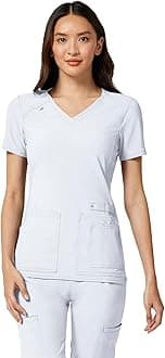 Women's Medical Scrub Top Iflex V-Neck Knit Panel Top - CK605