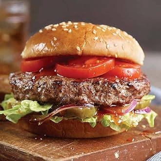 Premium Classic Beef Steak burgers, 32 count, 8 oz each - Vacuum Sealed Restaurant-Quality Beef and Cooking Instructions from Kansas City Steak Company. A Grill Ready True American Classic.
