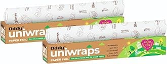 Food Wrapping Paper Foil 278MM x 20M, Combo Pack, Set of 2 Rolls complementrygift 4pcs scrub pad(3"X4")