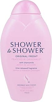Shower to Shower Original Fresh Body Powder with Chamomile for Men & Women, Talc Free, Sweat Absorbing, Prevents Chafing & Odor 13 OZ