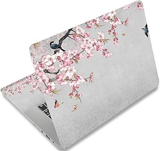 15.4 15.6 Inches Laptop Skin Sticker Universal 12.1 13 13.3 14 Inches Netbook Skin Sticker Reusable Notebook Art Protector Cover By Aortdes(Birds Butterfly&Pink Flowers)