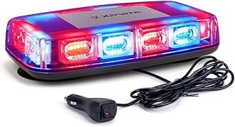 Xprite 12" Red Blue 72LED Rooftop Mini Strobe Light Bar Magnetic Mount Emergency Police Warning Caution Flashing Beacon Lights for Construction Vehicles Snow Plow Trucks Cars