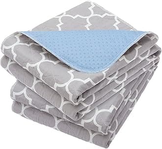 OUTCREATOR® Washable Bed Pads 34" x 56" (Pack of 2), Incontinence Mattress Protector, Anti-Slip Waterproof Underpads for Adults Kids Elderly Pets, Absorbency & Reusable Bedwetting Pads (Gray)