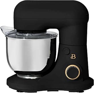 Beautiful 3.5 Qt Tilt-Head Stand Mixer | 12-Speed 300 W Motor | Stainless Bowl + Beater, Dough Hook & Whisk by Drew Barrymore (Black Sesame)