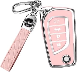 for Toyota Flip Key Fob Cover Soft TPU Key Case Cover with Keychain for Fortuner Tundra Camry RAV4 Challenger Key Shell
