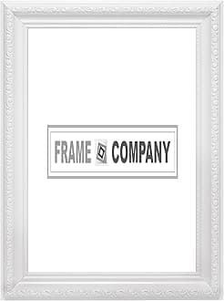 White 16" x 12" Ready to hang Ornate Shabby Chic Picture/Photo/Poster frame with MDF backing board and High Clarity Styrene Shatterproof Perspex Sheet