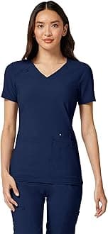 Women's Medical Scrub Top Iflex V-Neck Knit Panel Top - CK605