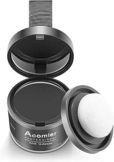 Acomler Instantly Root Cover Up Powder for Thinning, Grey Hair - Hairline Shadow, Touch Up for Women/Men with Eyebrows, Beard, Bald Spots (Black)