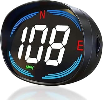 HUD GPS Speedometer Universal Car Heads-up Display 2.7inch MPH Speed Meter with Compass Over Speed Alarm for All Vehicle USB Connect Plug and Play