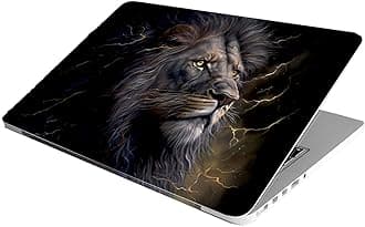 Laptop Skin Stickers HD Quality Sticker for Laptops Upto 15.6" Compatible with Apple/Dell/HP/Lenovo/Acer/Asus/Sony (Dustproof|Waterproof|Scratchproof|Reusable)-Lion BK