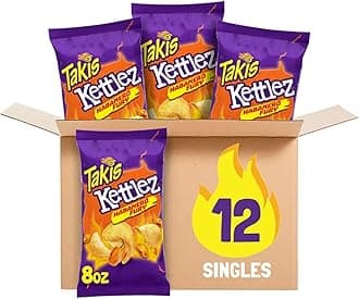 Takis Kettlez Habanero Fury Potato Chips, Habanero Pepper Artificially Flavored Chips, 8 Ounce Bag