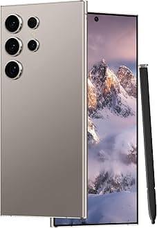 Unlocked Cell Phones C24 Ultra Smartphone Android 13 Phones 8GB+256GB/6.8" HD Screen/Dual SIM/108MP+48MP Camera/6800 mAh/Built-in Pen (Titanium Grey)