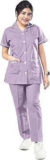 UNIFORM CRAFT Female Nurse Uniform | Hospital Staff, clinics, Home Health, Nurse Uniforms for Women made of Polyester-Cotton (XXL, Light Purple)