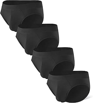 Mens Underwear Briefs, Breathable Cooling Rayon Made from Bamboo Underwear, Dual Pouch Mens Briefs 4 Pack