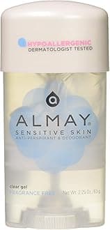 Almay Clear Gel, Anti-Perspirant and Deodorant, Fragrance Free, 2.25-Ounce Stick (Pack of 3 )