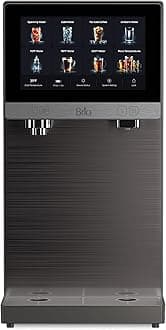Brio Q60 Sparkling Water Countertop Dispenser with Refillable Tank, No Plumbing Required, Instant Hot & Cold, 4-Stage Reverse Osmosis Filtration, Touch Screen Display, Black