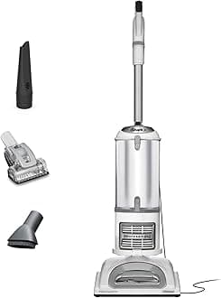 Shark NV356E 31 Navigator Lift-Away Professional Upright Vacuum with Swivel Steering, HEPA Filter, XL Dust Cup, Pet Power, Dusting Brush, and Crevice Tool, Perfect for Pet Hair, White/Silver