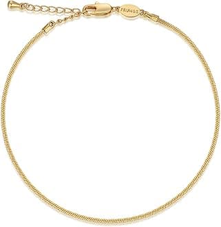 Dainty Layering Bracelets for Women 18 k Gold Plated Fashion Adjustable Chunky Cuban Paperclip Link Chain Bracelets Jewelry for Women Gift