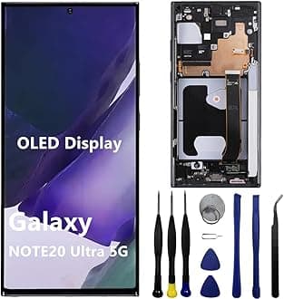 OLED for Samsung Galaxy NOTE20 Ultra SM-N985F Screen Replacement NOTE20Ultra 5G SM-N986U SM-N986U1 SM-N986W LCD Display Touch Screen Digitizer Support Fingerprint and S-Pen (with Black Frame+Tools)