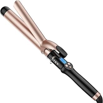 IKV 1 1/4 Inch Extra Long Barrel Curling Iron, Ceramic Tourmaline Curling Wand Professional Dual Voltage