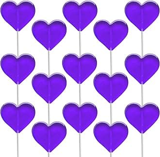 - Fruidles Lollipops Mini Heart Shaped Flavored Delicious Lollipop, Individually Wrapped, 5g Lollipop (120 Lollipops, Grape)