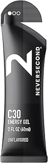 Neversecond C30 Energy Gel, Performance Nutrition & Hydration, Never2 Energy Gel for Ultra Triathlons, Cycling & Marathons (Unflavored, 12-Count Pack)