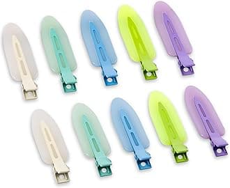 10 Pcs Creaseless No Crease No Bend Flat Hair Clips For Styling Non Slip Makeup Clips For Women Salon Hairstyle,Jelly White Green Neon-Green Blue Purple