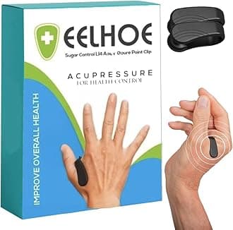 Acupressure Clip for Diabetics I Sugar Control LI4 Handheld Massager Acupressure Point Clip for Headache Migraine & Tension Relief I Pack of 2, Black
