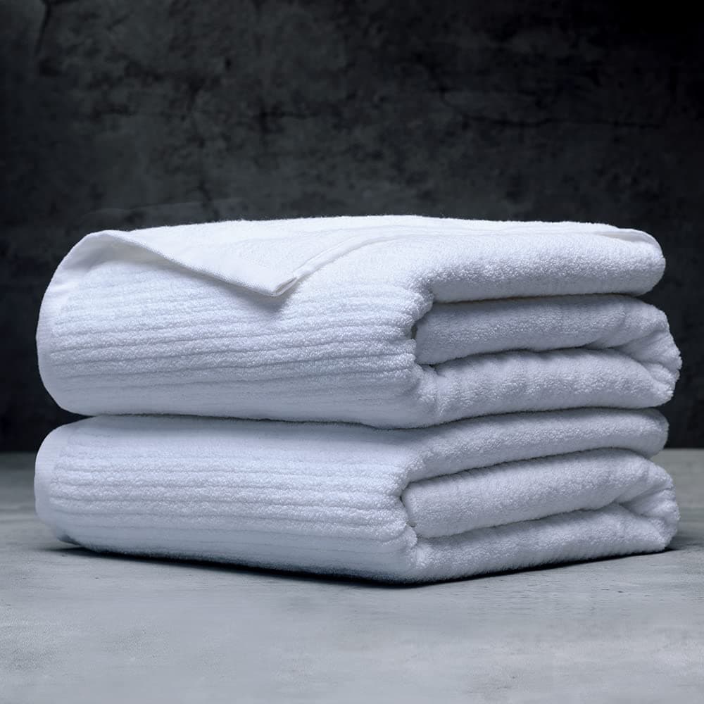 LUXOME Plush Performance 2-Piece Bath Sheet Set | Oversized for 50% More Coverage | Highly Absorbent | 36" W x 70" L | Sail (White)