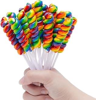 Twisty Lollipop, Rainbow Twist Lollipops Individually Wrapped Bulk, Kid's Lollipops Candy for Birthday, 12g Mixed Fruit Flavor 30 Pack