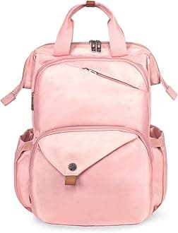 Hap Tim Travel Backpack Carry On Flight Approved, Laptop Backpack Women, Work Backpack Woman, Teacher Backpack, Pink（7651-PK）