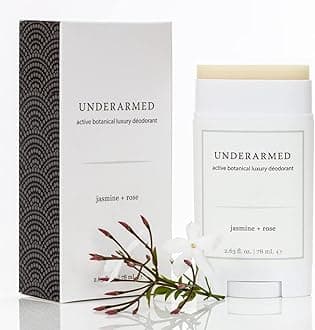 Underarmed Jasmine + Rose Aluminum-Free Deodorant, Coconut + Essential Oils, Baking Soda, Raw Honey & Mineral Salt | Non-GMO Vegan Formula For Women & Men