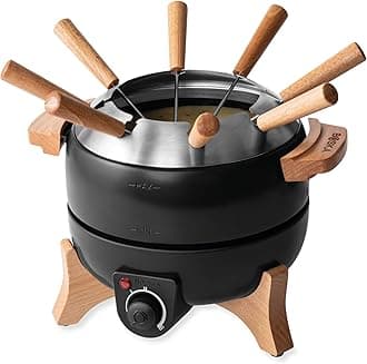 - Boska Electric Fondue Set Party 2.3 quart - Electric Fondue - For Cheese Fondue, Chocolate Fondue, Hotpot - Temperature Control - 2.4 quart - Fondue Device