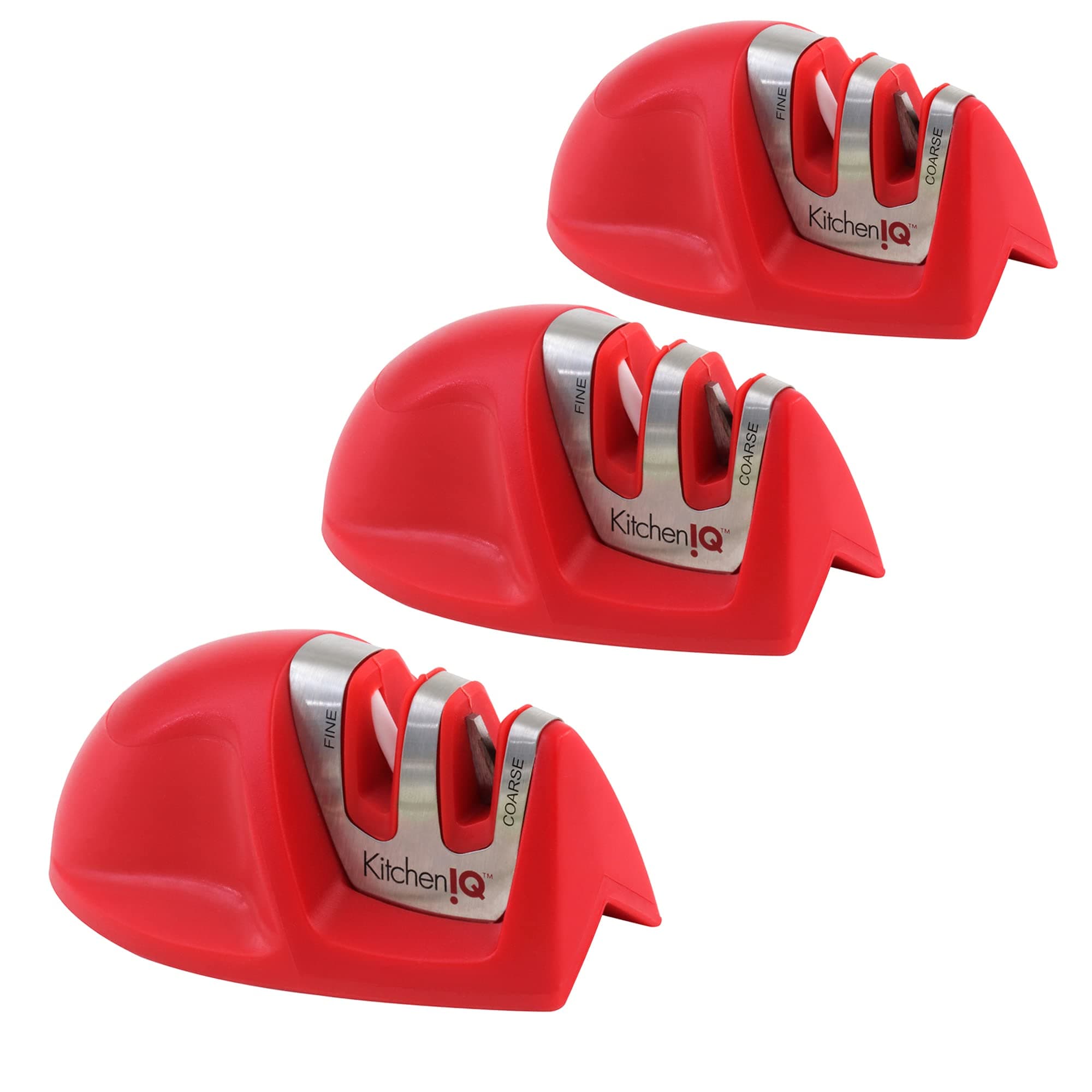 51421 Edge Grip 2-Stage Knife Sharpener, Red 3-Pack