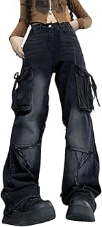 Star Jeans for Women Girls Baggy Cute Patchwork Denim Pants Y2k High Waisted Jeans Grunge Aesthetic Clothes