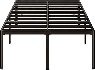 22 Inch High California King Bed Frames with Rounded Corner Legs, Heavy Duty Cal King Metal Platform Bed Frame No Box Spring Needed, Easy Assembly, Noise Free, Black