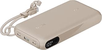 Belkin BoostCharge BPB028fqSD Mobile Battery with Disney Play (20,000 mAh, 20 W, Built-in USB-C Cable), Up to 20 W, PPS Compatible, Supports iPhone & Android Smartphones, Simultaneous Charging