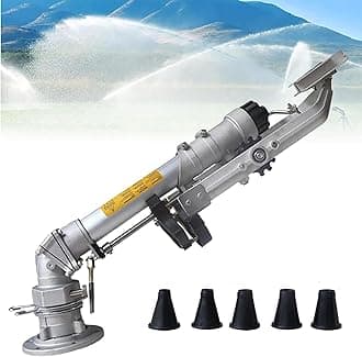 Impulse Impact Water Sprinkler, Farm Irrigation Spray Gun, 2" Agricultural Turbine Vortex Rod Water Sprayer, 360° Rotary Large Area Watering Spray for Farms, Orchards, Forestry,76cm